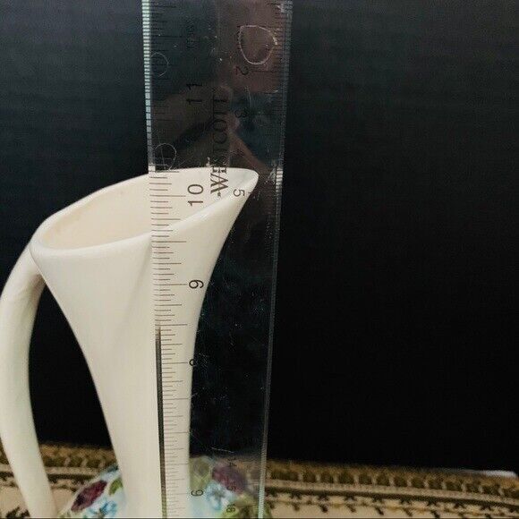 VTG Hand Painted Floral Pitcher Vase on the Cramer Mold MCM - Picture 10 of 10